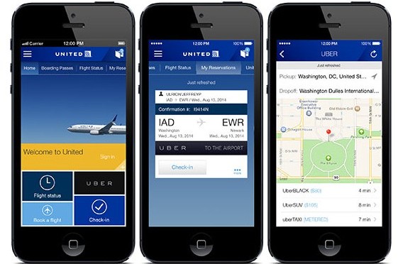United flies you, Uber drives you – all in one app