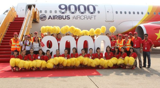 Airbus celebrates delivery of its 9,000th aircraft