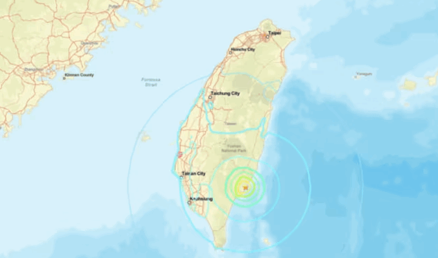 Earthquake of 6.1 Magnitude Felt Across Taiwan